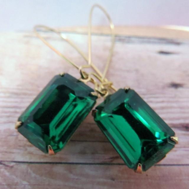 Estate emerald earrings Clearance