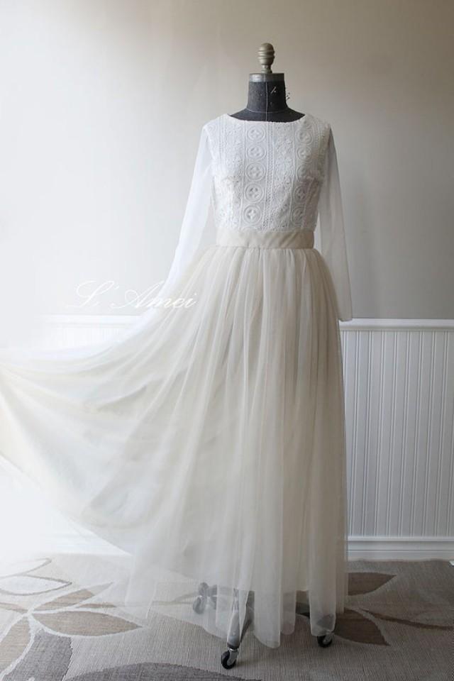 Hand Made Rustic Vintage Lace Wedding Gown Country Rustic Wedding