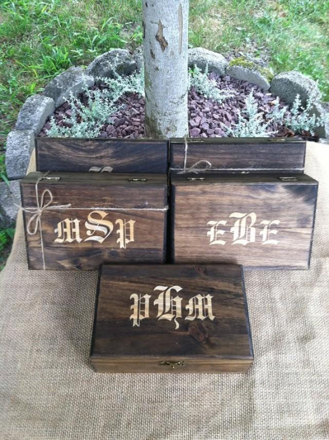 Groomsmen Gift Boxes Set Of 8 Laser Engraved Boxes Personalized