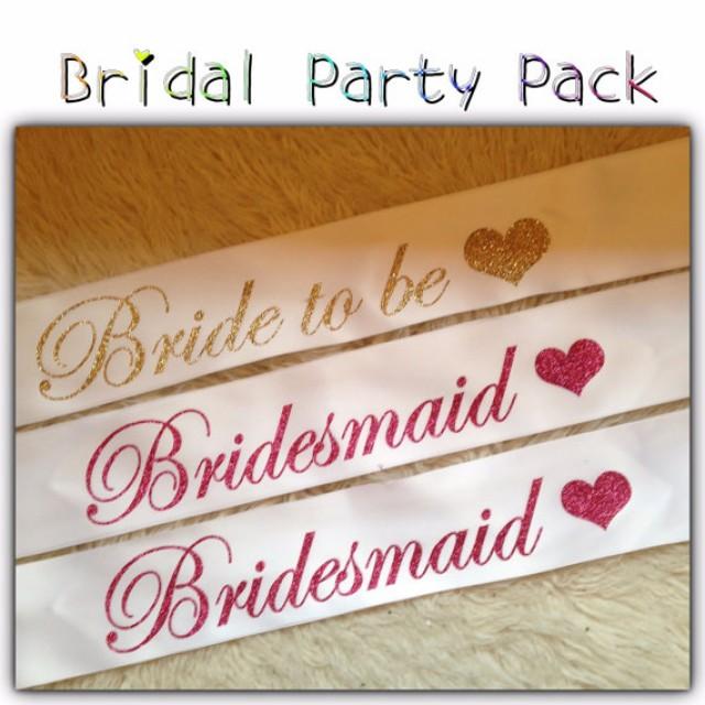 SET Of 5 STUNNING High Quality CUSTOM Glitter Sashes For Brides To Be
