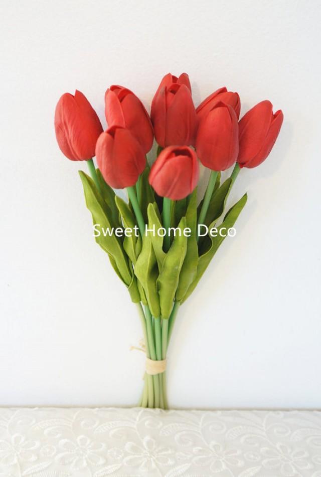 Latex Real Touch 13'' Artificial Tulip 10 Stems Flower