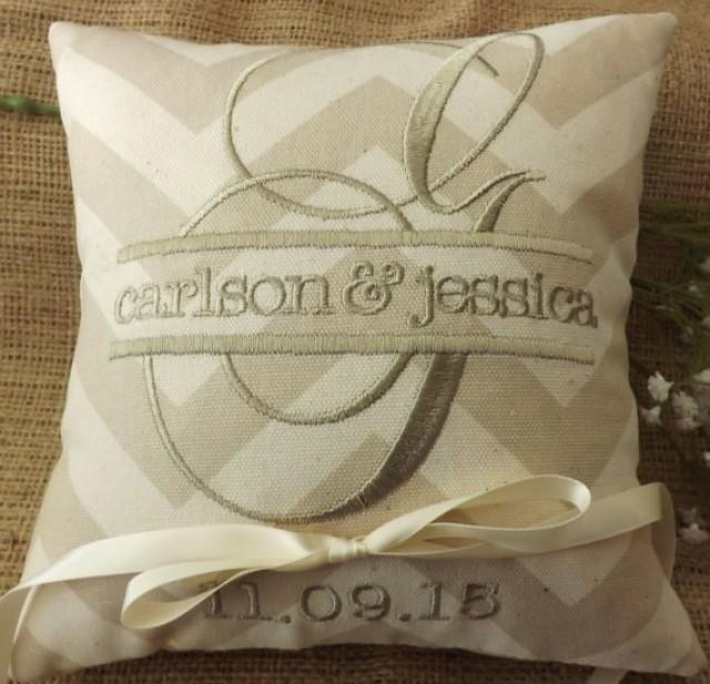 Chevron Ring Bearer Pillow, Ring Bearer Pillows, Ring Pillow