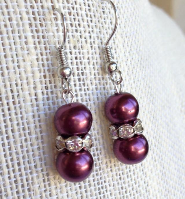 burgundy wedding earrings