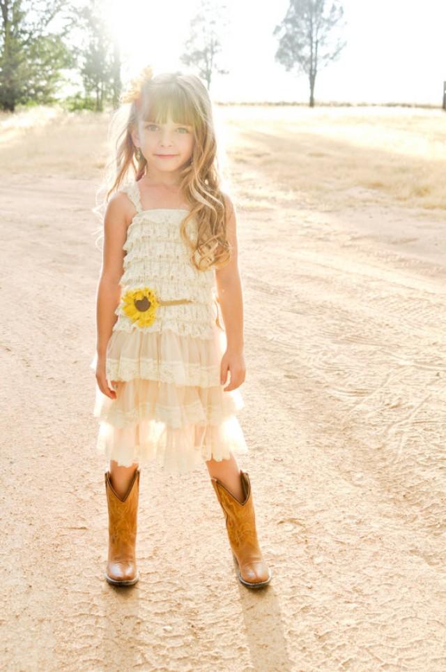 sunflower themed flower girl dresses