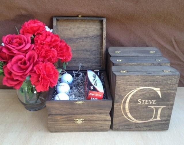 Groomsmen Gift Keepsake Box Set Of 6 Rustic Laser Engraved Cigar Boxes Personalized