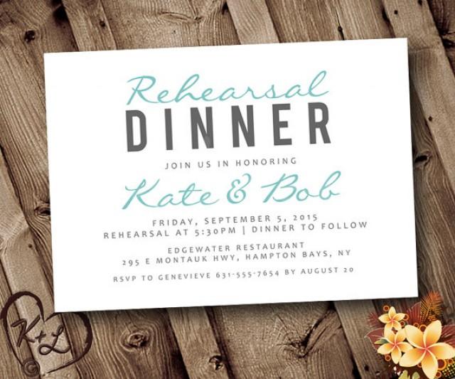 Printable Rehearsal Dinner Invitation Invite Simple Classic 5 X 7