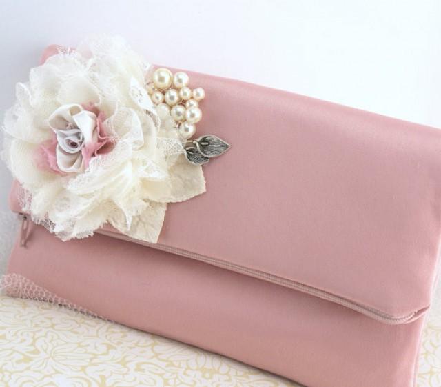 dusty rose clutch