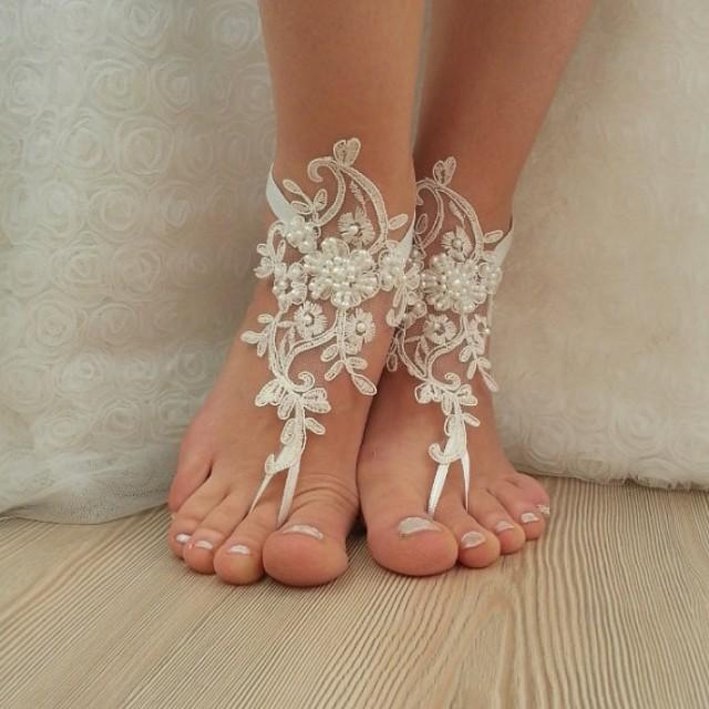 lace barefoot sandals wedding