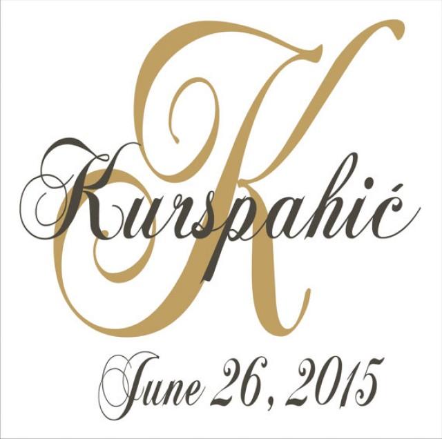 LAST Name And Initial ** STENCIL ** LARGE 22" Tall X 22" 3 Pc. Set Create Your Own Aisle Runner