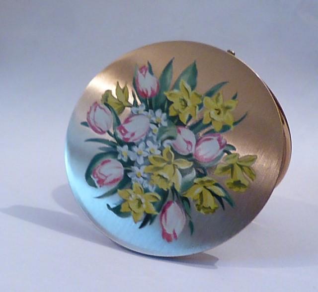 Vintage Stratton Scone Spring Bouquet Powder Compact