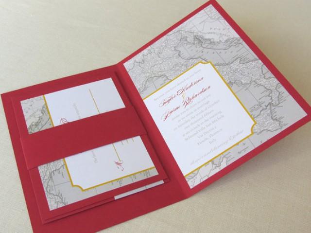 italy map wedding invitation
