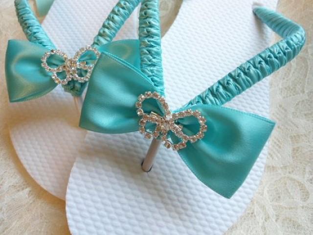 tiffany blue flip flops