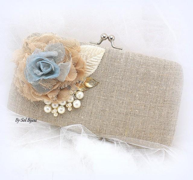 dusty blue clutch bag
