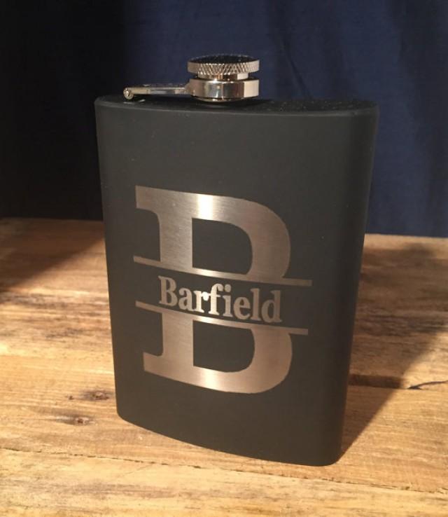 Personalized Black Flask Engraved 8oz Stainless Steel Flask Perfect ...