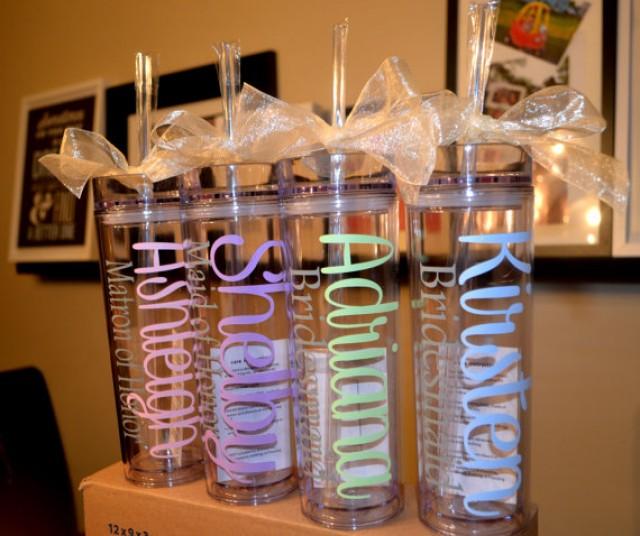 One Personalized Tumbler, Bridesmaid Favor, Wedding Favor, Bridesmaid