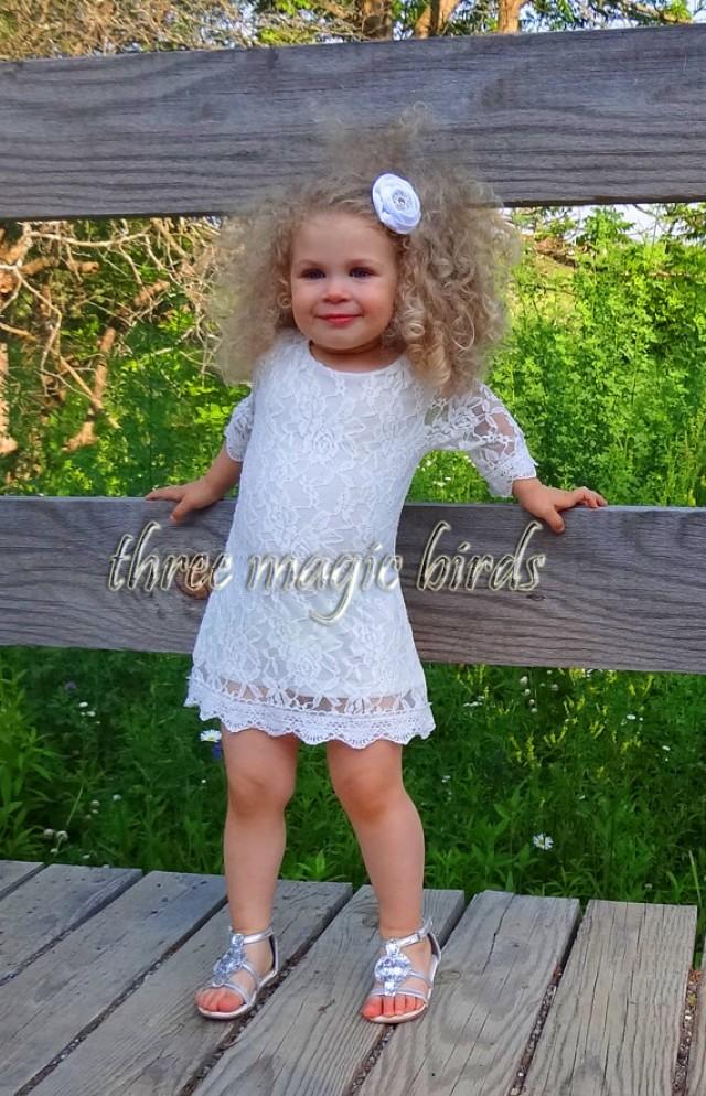 Sale Flower Girl Dress Fall Rustic Wedding Long Sleeve Flower Girl