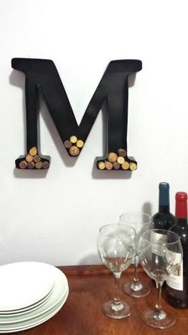 Monogram Wine Cork Holder Wedding Gift Man Cave Decor Bridesmaid