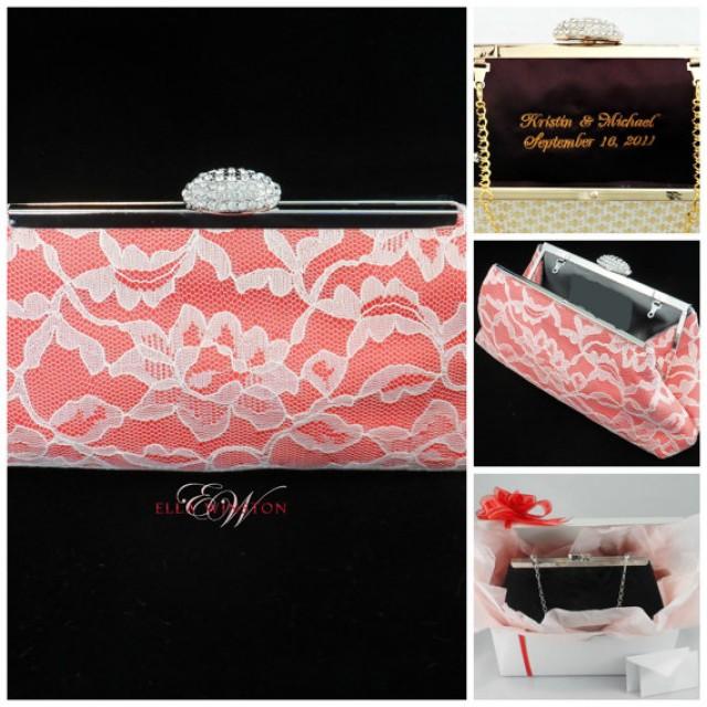 Bridesmaid Gift Clutch, Bright Red, Steel Grey And Ivory Bridal Clutch, Wedding Clutch, Mother