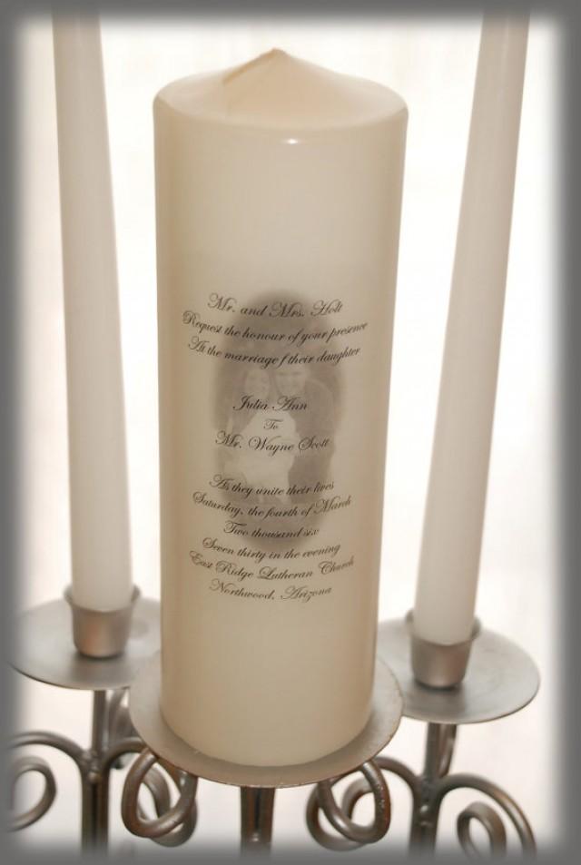 Personalized Unity Candle With Your Picture And Invitation Wording