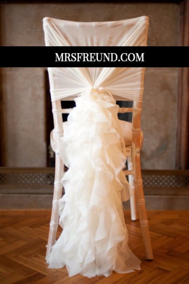 Romantic Ruffles Chiffon Chair Sash Cap 2293951 Weddbook