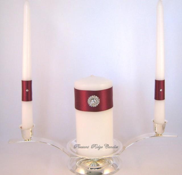 Burgundy Unity Candle Bling Unity Candle Wine Unity Candle Wedding