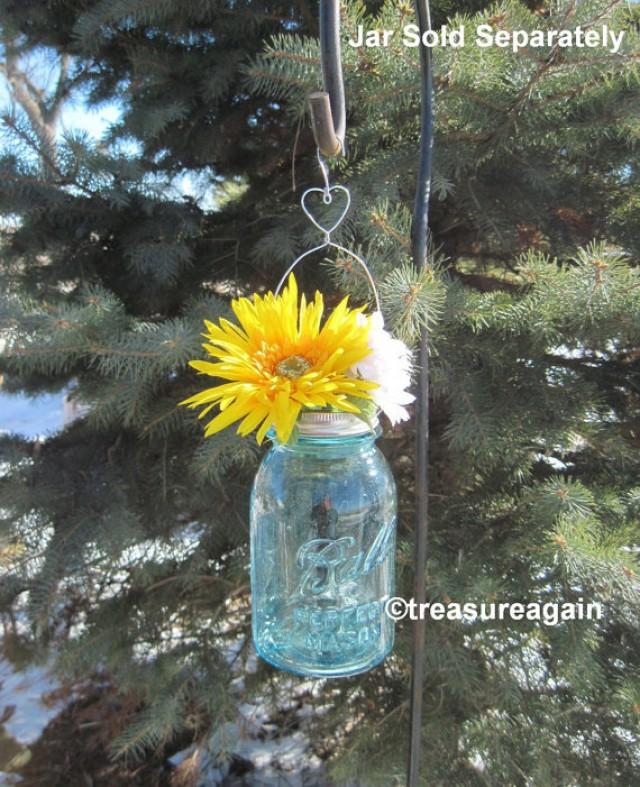 Heart Mason Jar Hanger DIY Hanging Flower Vase Lids With Heart Decor