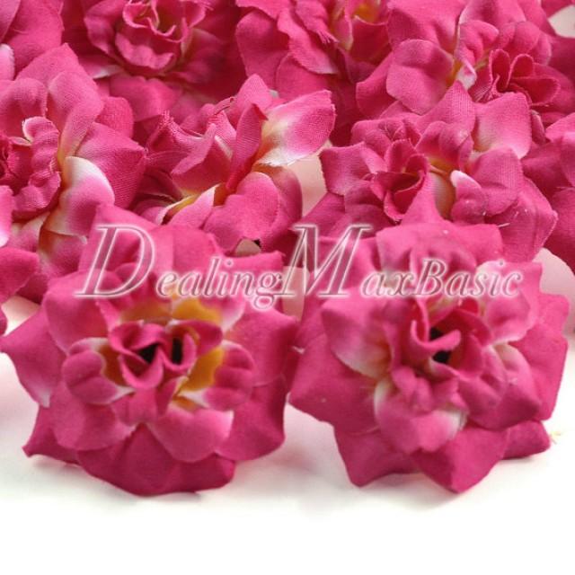 50pcs Red 50mm Artificial Silk Rose Flower Heads For Clips Bridal