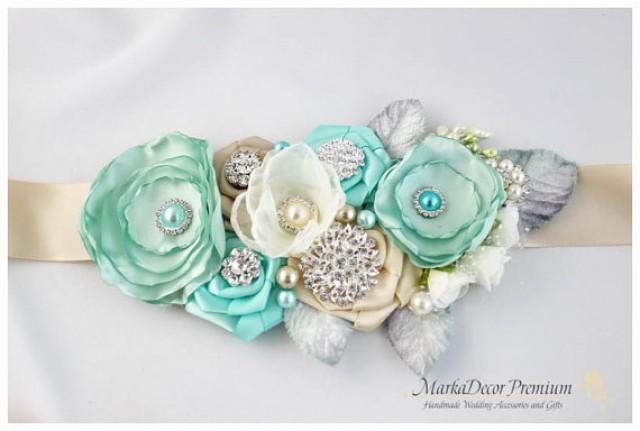 Bridal Sash Custom Wedding Bridesmaids Belt In Ivory Champagne
