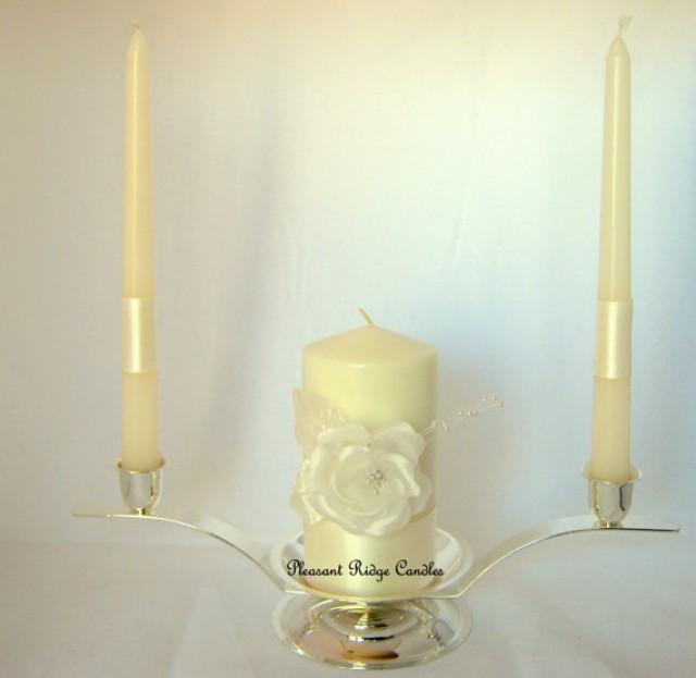 Ivory Unity Candle Wedding Candle Rose Unity Candle Cheap Unity Candle