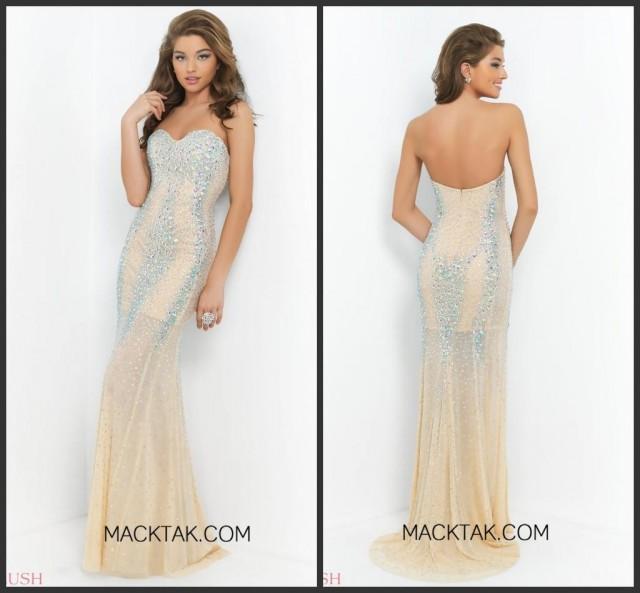 Sparking 2015 Evening Dresses Heavy Beaded Crystal Bling Prom Sheath