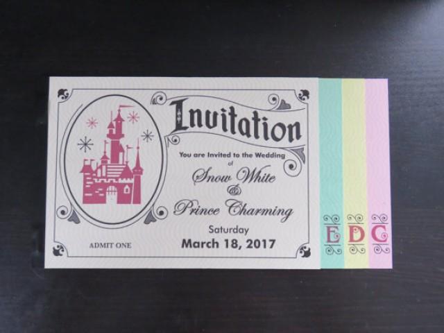 Vintage Disney Inspired E Ticket 4 Page Wedding Invitation