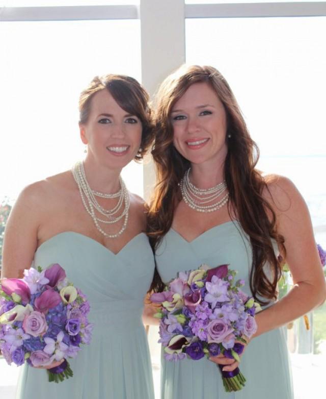 Bridesmaids Pearl Necklace Wedding Party Jewelry Layered Pearl Necklace