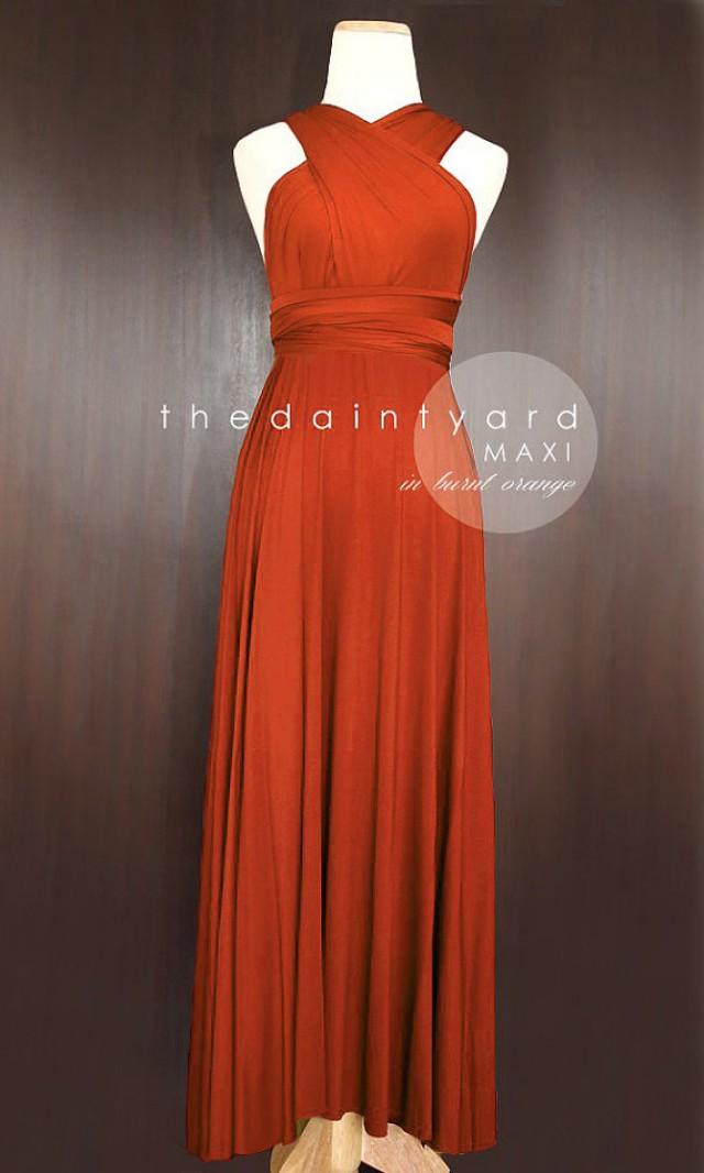 Maxi Burnt Orange Bridesmaid Prom Wedding Infinity Dress