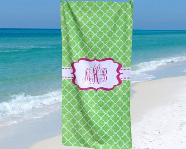 Beach Towel Monogram Beach Towel Personalized Beach Towel Bridesmaid