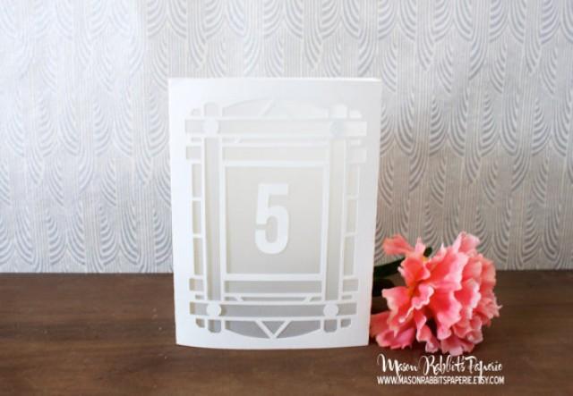 New Art Deco Art Nouveau Luminary Wedding Table Numbers Wedding