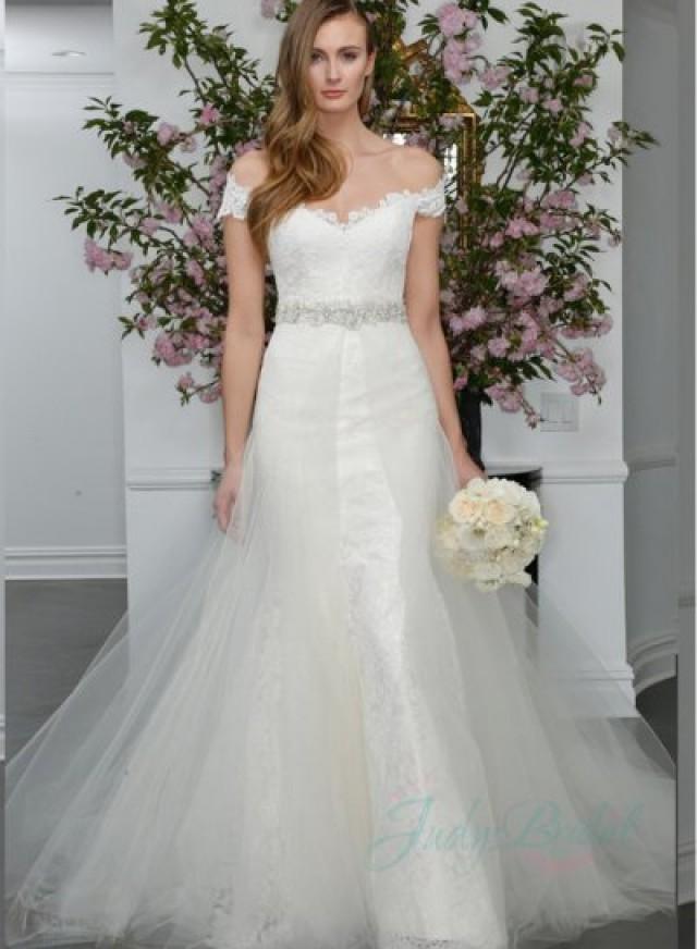 One Shoulder Tulle Wedding Dress