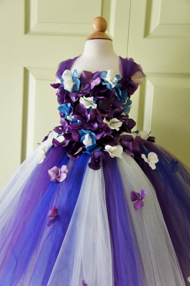 ivory and purple flower girl dresses