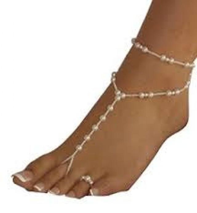 Barefoot Sandals Beach Sandals Barefoot Sandals Sexy Footwear Flipflops Pearls Ankle
