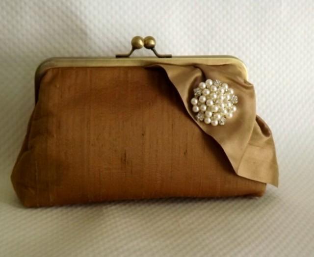 Gold Bridal Clutch Gold Wedding Purse Bridesmaids Clutch Bridal