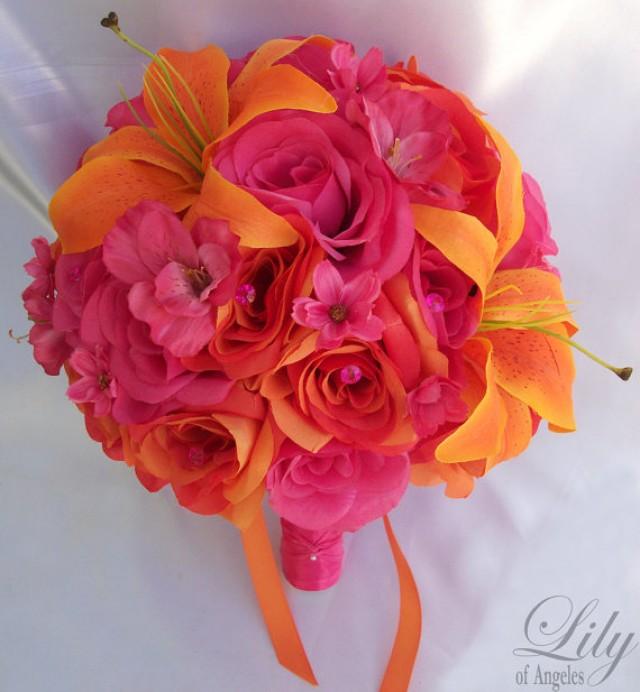 Silk Flower Wedding Bouquet Silk Wedding Arrangements Artificial Bridal