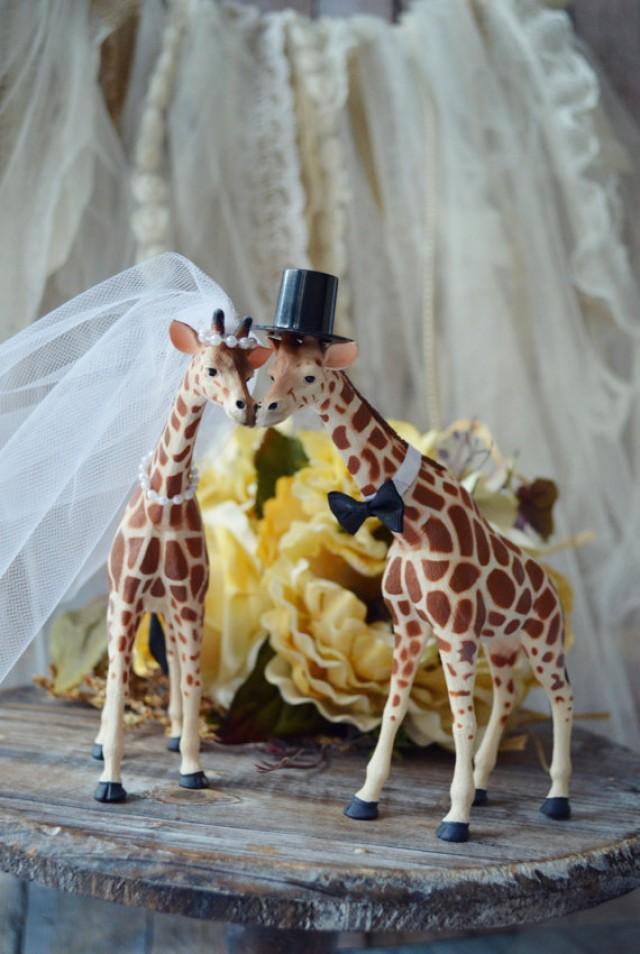 Giraffe Wedding Cake Topperanimalwedding Cake Toppergiraffewedding