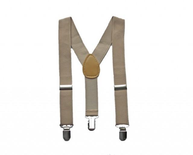 Tan Khaki Boys Suspenders, Kids Suspenders, Baby Suspenders, Toddler