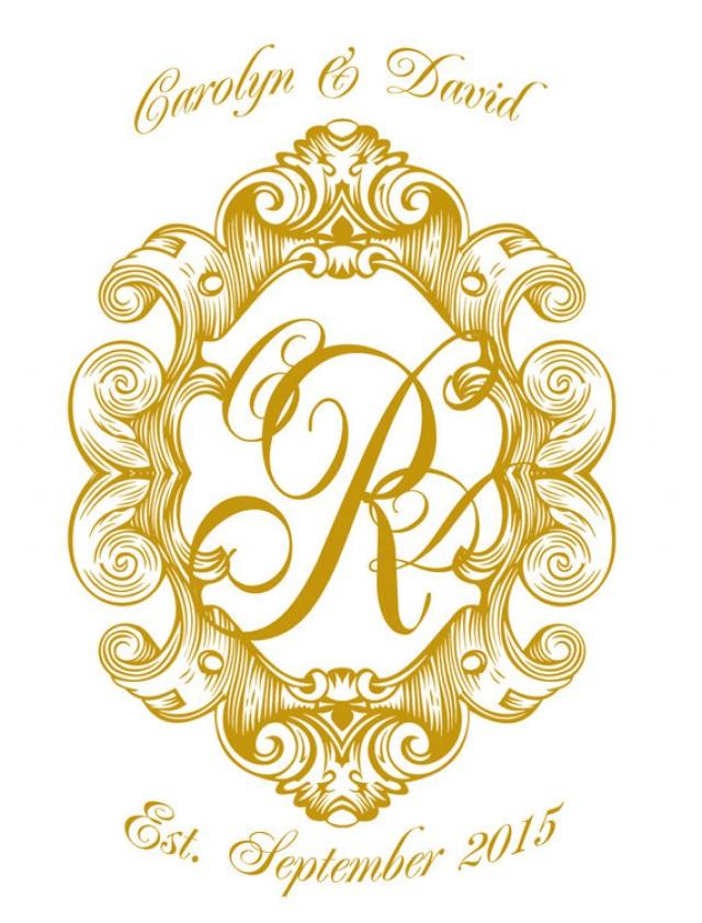 Wedding Monogram Crest Custom Created In Your Wedding Color Wedding 
