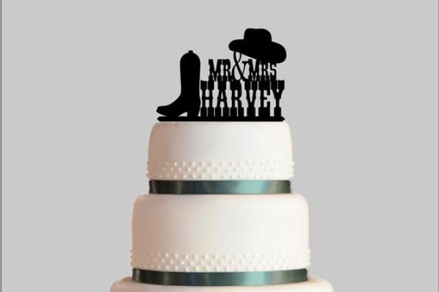 Western Wedding Cake Topper Country Cake Topper Cowboy Cake