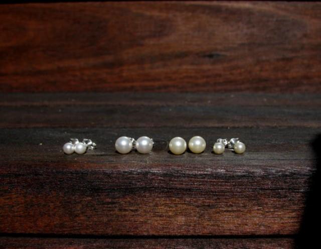 14k Or Sterling Pearl Stud Earrings Gold 6mm 4mm Small 14k Or Sterling Pearl Stud Earrings Gold 6mm 4mm Small Sweet 16 Ear Studs Wedding Jewelry Bridesmaids Gifts 2299905