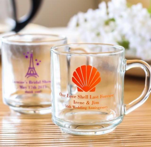 Personalized 10 Oz. Glass Mugs With Handle 2300682 Weddbook