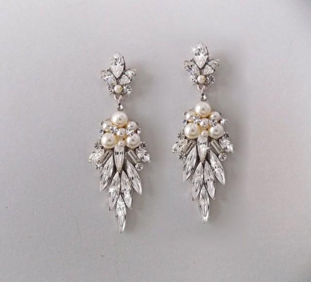 Wedding Earrings, Bridal Earrings, Chandelier Earrings, Swarovski