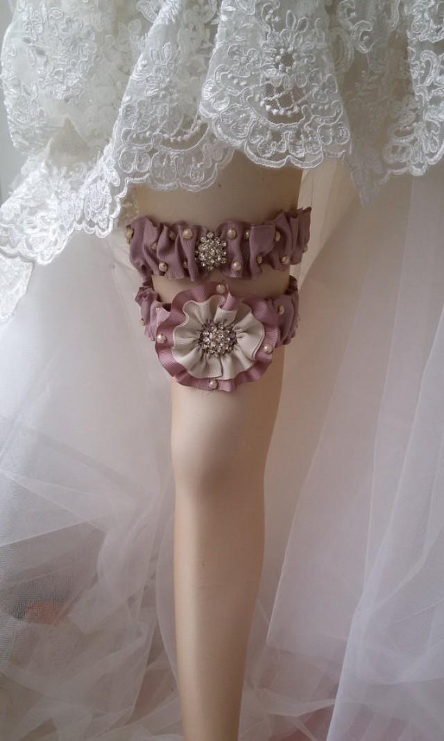 Wedding Leg Garter, Wedding Garter Set , Ribbon Garter Set , Wedding