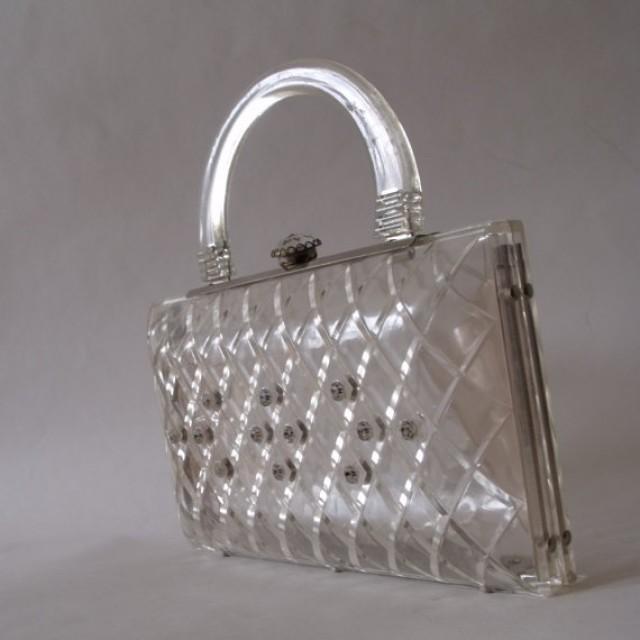 clear lucite purse