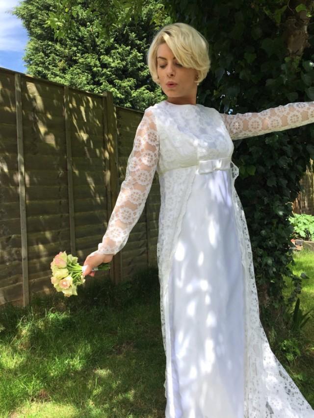 white shift wedding dress